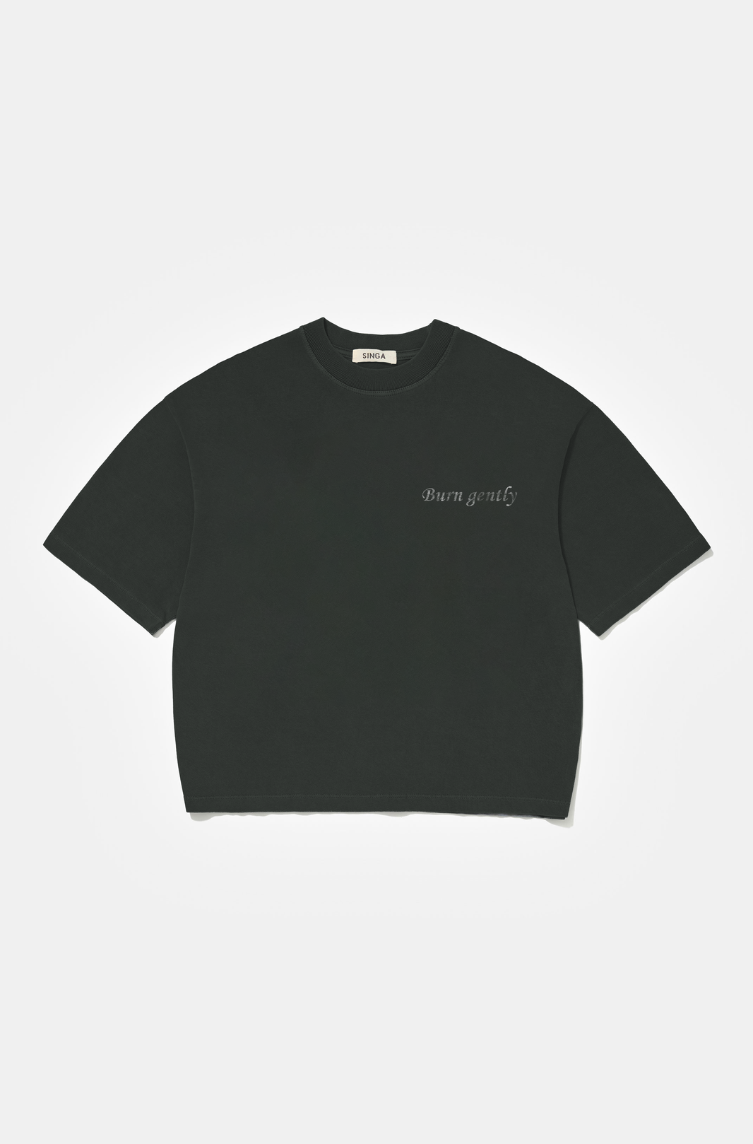 Camiseta Boxy Over Burn Gently Preto Estonado