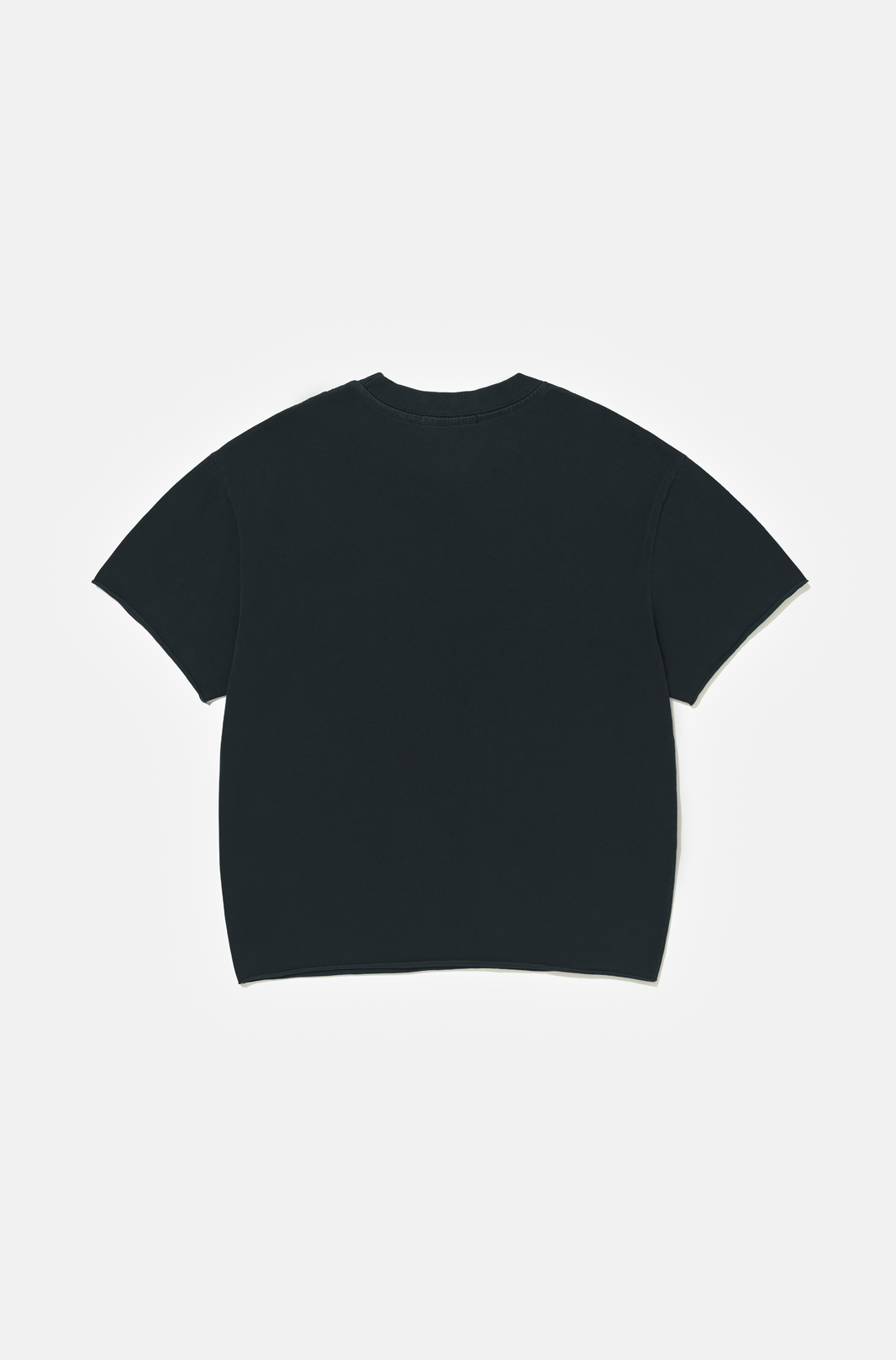 Camiseta Boxy Regular Preto Cationizado Corte a Fio