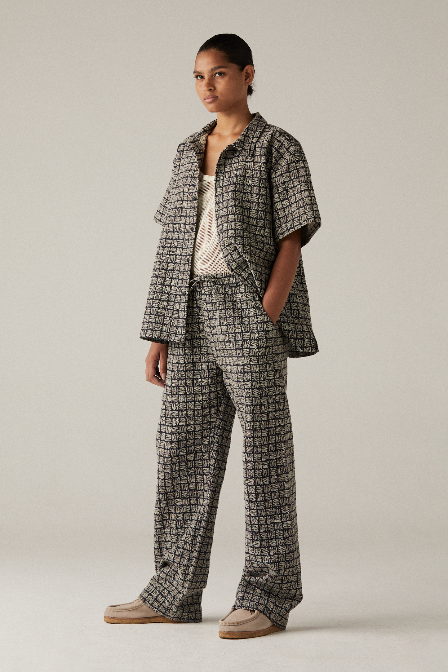 CALÇA JACQUARD TRIGO