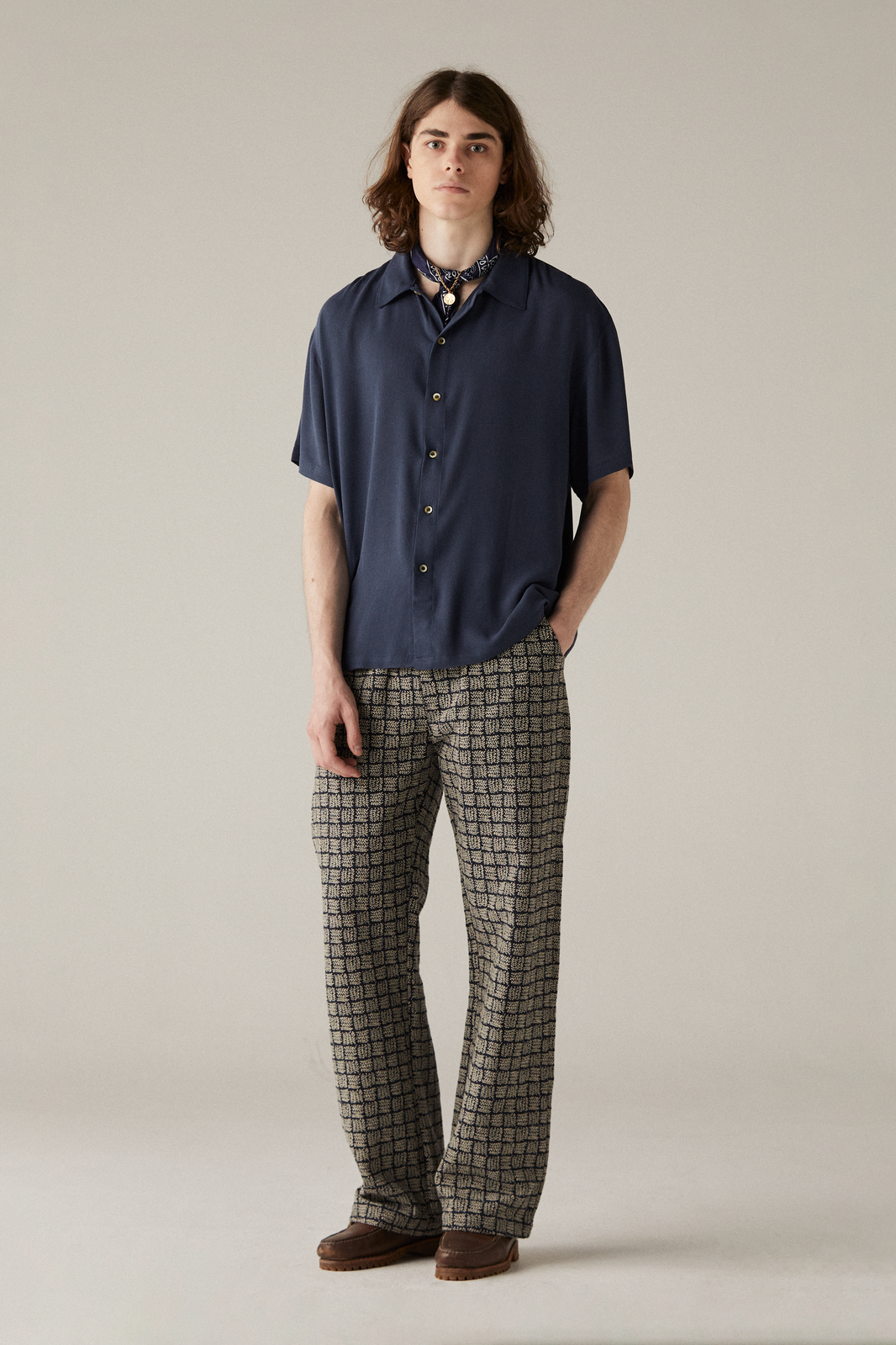 CALÇA JACQUARD TRIGO
