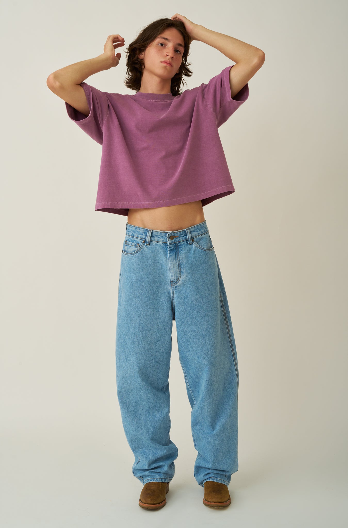 Camiseta Boxy Oversized Roxo Queimado