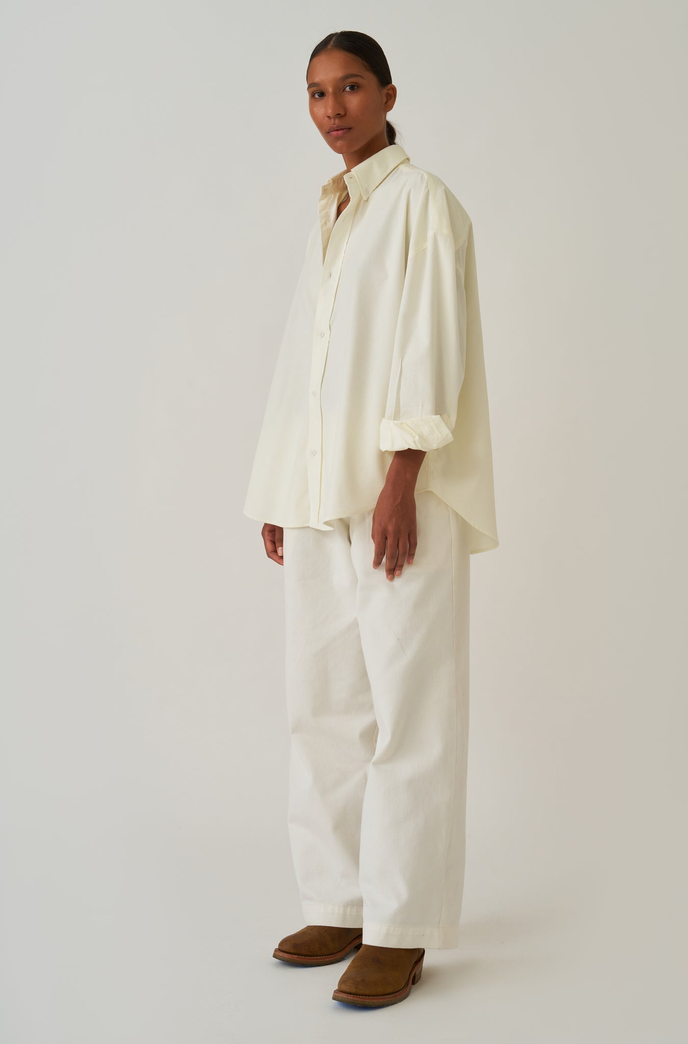 Camisa Oversized Veludo Off-White