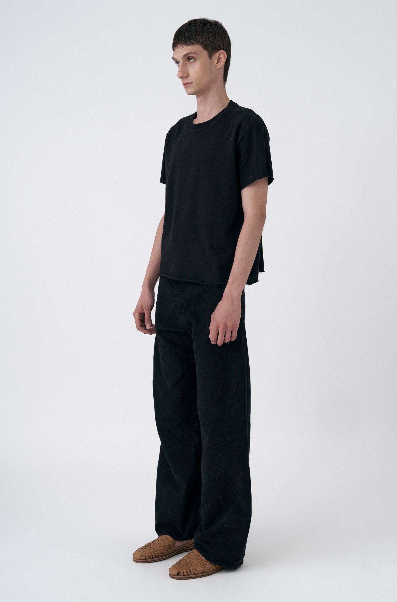 Camiseta Boxy Regular Corte a Fio Preta