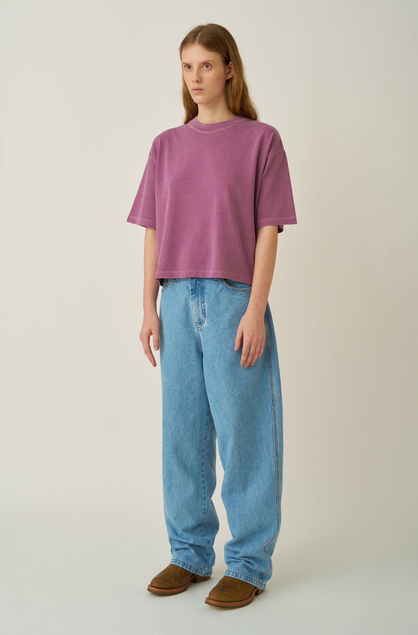 Camiseta Boxy Oversized Roxo Queimado